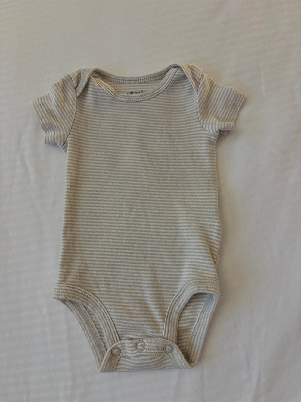 Carter's Cream and Light Beige Striped Baby Bodysuit